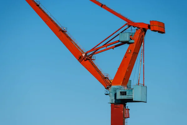 Arm Steering House Old Red Yard Crane — Stock Photo, Image