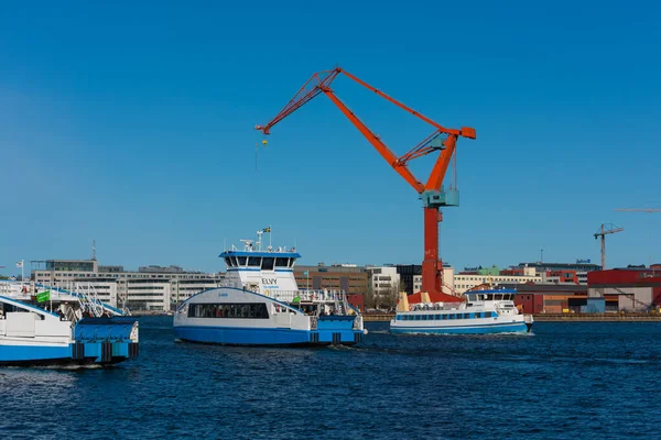 Göteborg Maj 2022 Passagerarfärjan Elvy Korsar Floden Genom Staden — Stockfoto