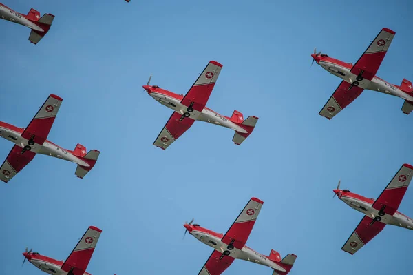 Gothenburg Sweden August 2010 Swiss Team Performing Gothenburg Aero Show — Stock Photo, Image