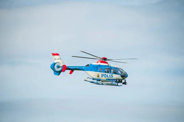 Gothenburg Sweden Серпня 2010 Swedish Police Eurocopter 135 Виставці Gothenburg — стокове фото