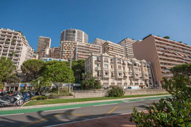 Monako, Monako - 8 Temmuz 2008: Av 'dan izlenen apartman evleri. Prenses Grace..