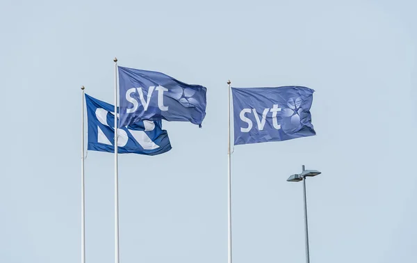 Gothenburg Sweden April 2011 Flags Swedish Television Svt Ans Swedish — Stockfoto