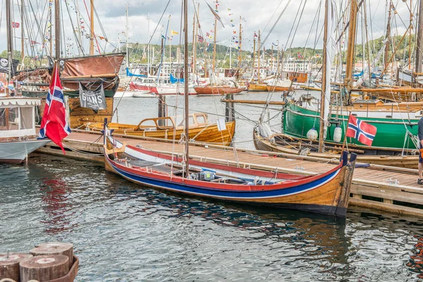 Sandefjord Noorwegen Juli 2015 Traditionele Noorse Houten Zeil Roeiboot — Stockfoto