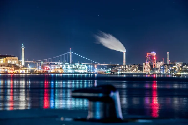 Göteborg Zweden Maart 2019 Langdurig Uitzicht Haven Vanaf Stenpiren — Stockfoto