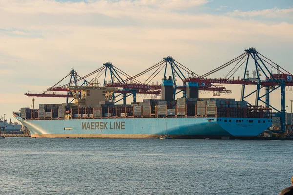 Göteborg Zweden Augustus 2013 Laden Van Maersk Kinney Moller Imo — Stockfoto