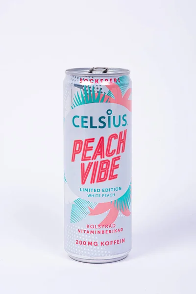 Gotemburgo Suecia Junio 2019 Can Celsius Peach Vibe Edición Limitada —  Fotos de Stock