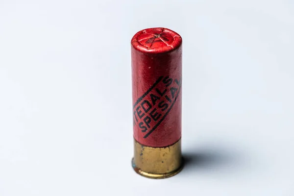 Gotemburgo Suécia Julho 2019 Nitedals Spesial Gauge Shotgun Shell White — Fotografia de Stock