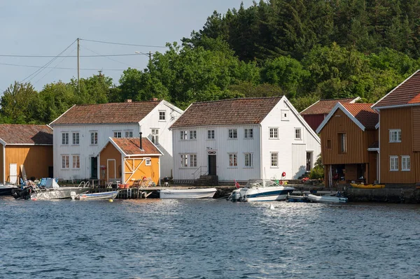 Lindesnes Norvège Juillet 2011 Maisons Marins Bord Mer Svinr — Photo