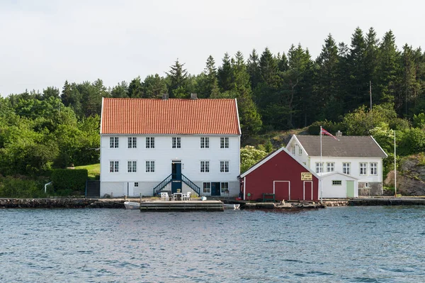 Lindesnes Norvège Juillet 2011 Maisons Marins Bord Mer Svinr — Photo