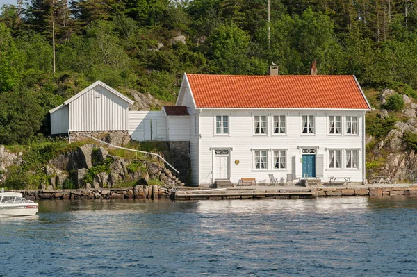 Lindesnes Norvège Juillet 2011 Maisons Marins Bord Mer Svinr — Photo