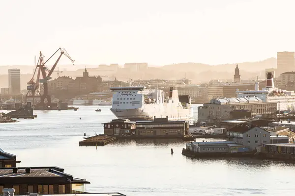Gotemburgo Suécia Abril 2022 Stena Jutlandica Parte Gotemburgo Pela Manhã — Fotografia de Stock