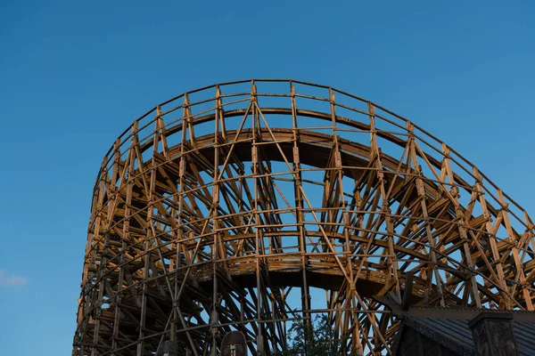 Curve Large Wooden Roller Coaster — Stock Photo, Image