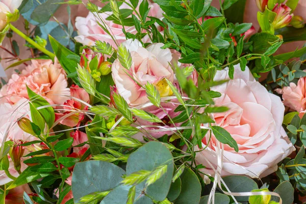 Detalles Ramo Rosas Rosadas — Foto de Stock