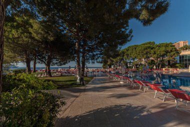 Monaco - July 08 2008: The pool area at Le Meridien Hotel.