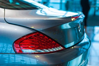 Oslo, Norway - July 09 2008: Rear light of a grey BMW 635.