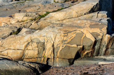 Golden brown seaside cliffs in winter sunshine.