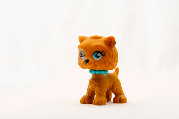 Small Plastic Dog Toy Figure — Zdjęcie stockowe