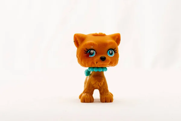Small Plastic Dog Toy Figure — Zdjęcie stockowe