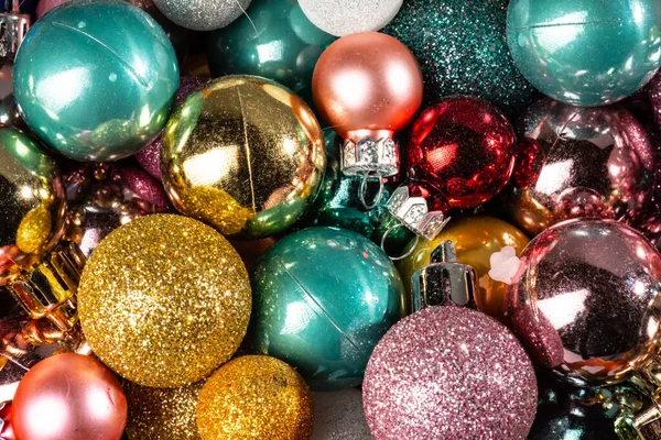 Surtido Brillantes Bolas Navidad Multicolores — Foto de Stock