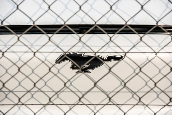 Γκέτεμποργκ Σουηδία Ιουλίου 2021 Ford Mustang Mach Πίσω Από Φράχτη — Φωτογραφία Αρχείου