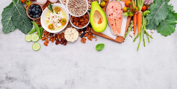 Ketogenic Niskowęglowodanowej Koncepcji Diety Składniki Wyboru Zdrowej Żywności Białym Tle — Zdjęcie stockowe