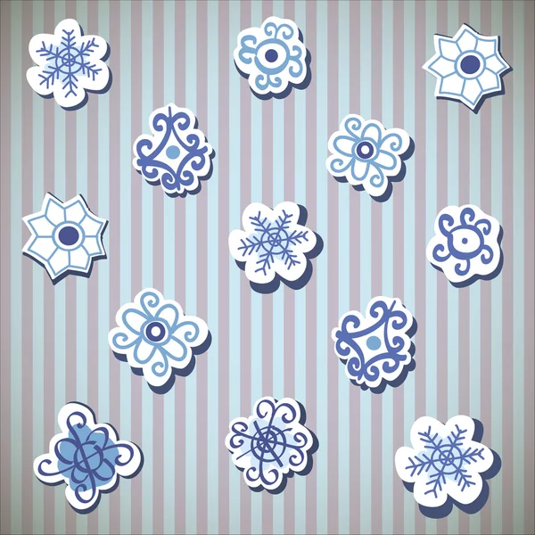 Conjunto de flocos de neve —  Vetores de Stock