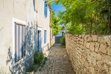 Romantic streets in the old town of Osor on the island of Cres in Croatia