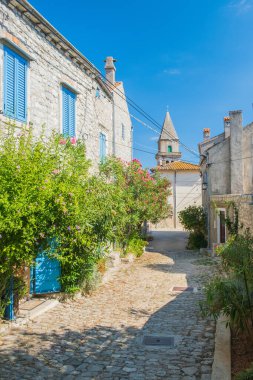 Romantic streets in the old town of Osor on the island of Cres in Croatia
