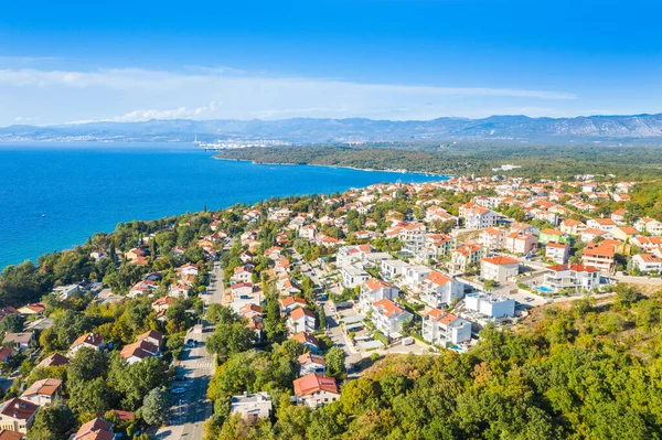 Vista Aérea Ciudad Njivice Isla Krk Croacia — Foto de Stock