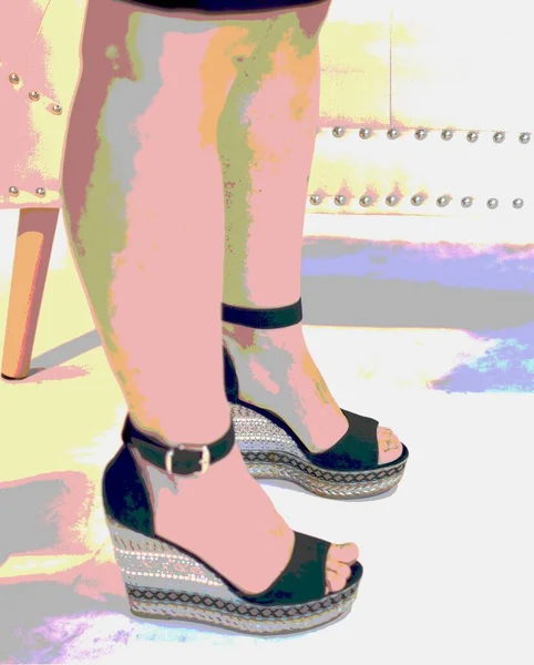 Girl Sandals High Platform — Stok fotoğraf