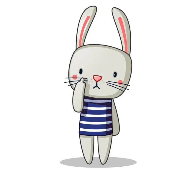 可爱的兔子生气了 摆出猥亵的姿势 — 图库矢量图片