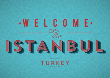 Vintage istanbul kart tasarımı