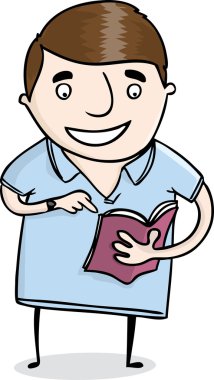 çizgi adam kitap okuma