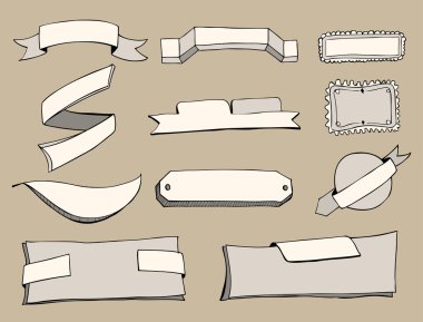 Doodled Banners Collection clipart