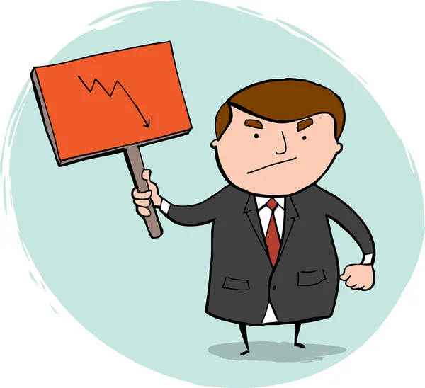 Businessmen holding Crisis Sign — Stock Vector