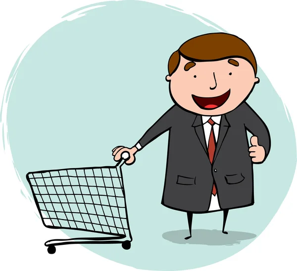 Businessman Ready to Shopping — Stock Vector