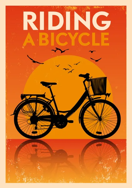 Oldtimer-Fahrrad-Plakat — Stockvektor