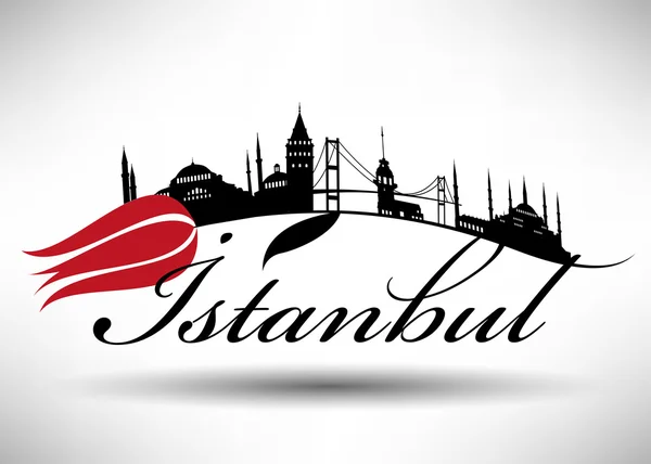 イスタンブールのタイポグラフィ デザイン — ストックベクタ