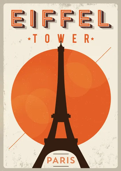 Vintage Eiffel Tower Poster — Stock Vector