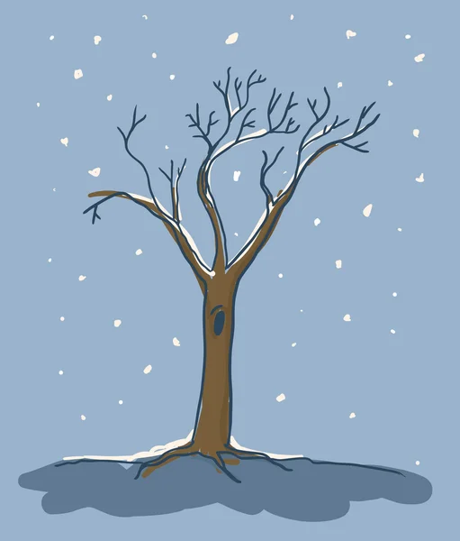 Snowy Tree — Stock Vector