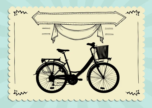 Cartão de bicicleta vintage — Vetor de Stock
