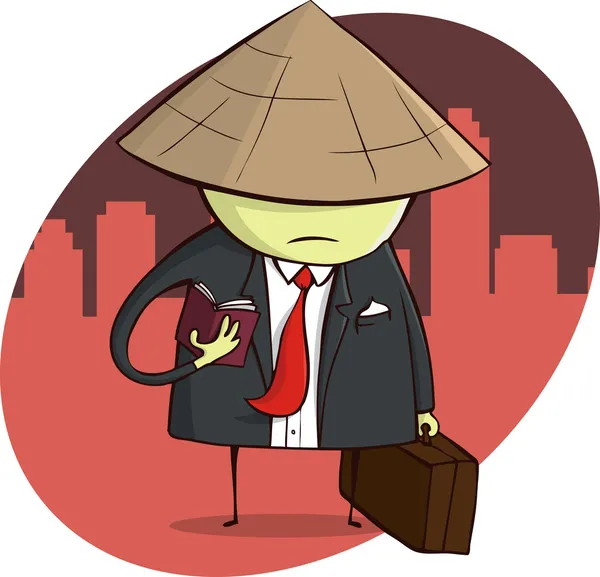 Азиатский бизнесмен в поездке — стоковый вектор