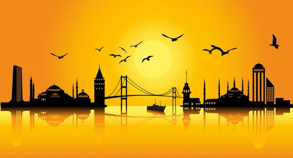 Silhouette di Istanbul — Vettoriale Stock