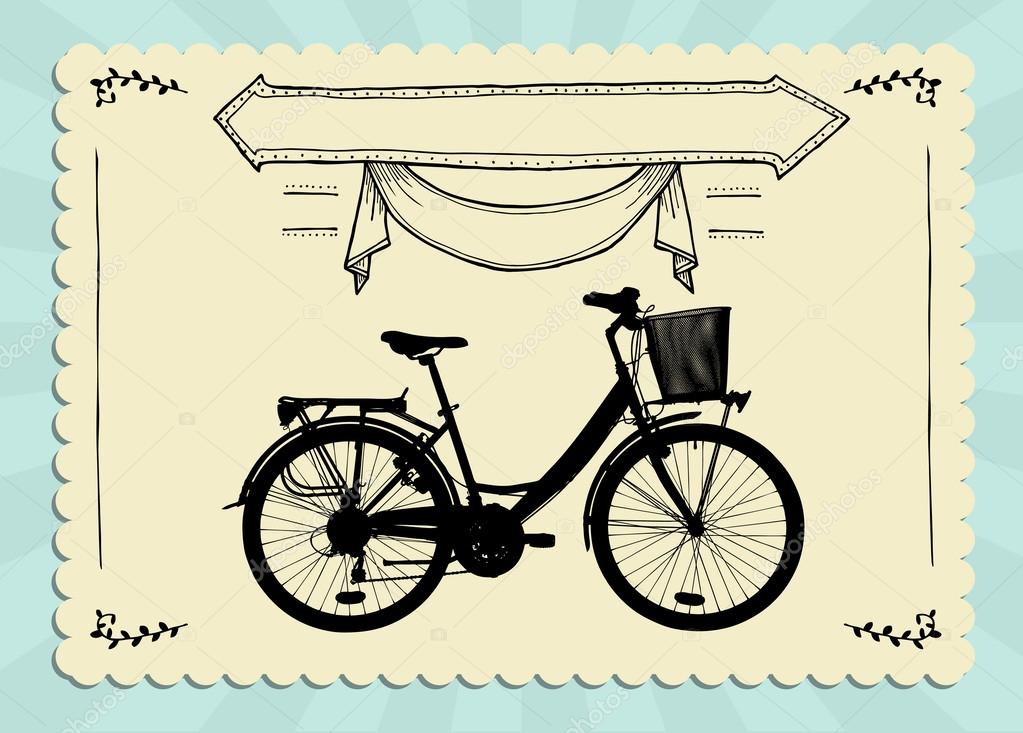 Vintage Bicycle Card Stock Vector by ©kursatunsal 29186345