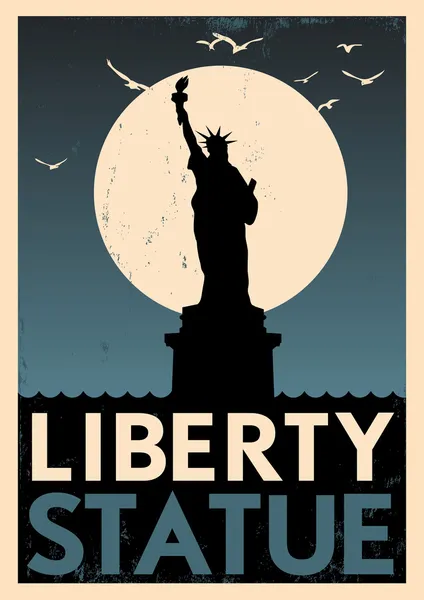 Vintage Liberty Statue Poster — Stock Vector