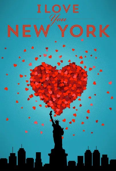 ニューヨークのポスターを愛してください。 — ストックベクタ