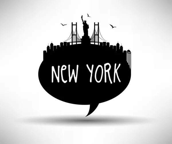 Nueva York Discurso Diseño de burbujas — Archivo Imágenes Vectoriales