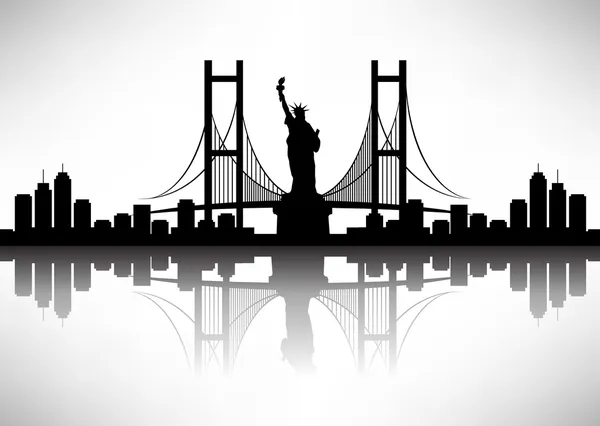 Silhouette new york — Image vectorielle