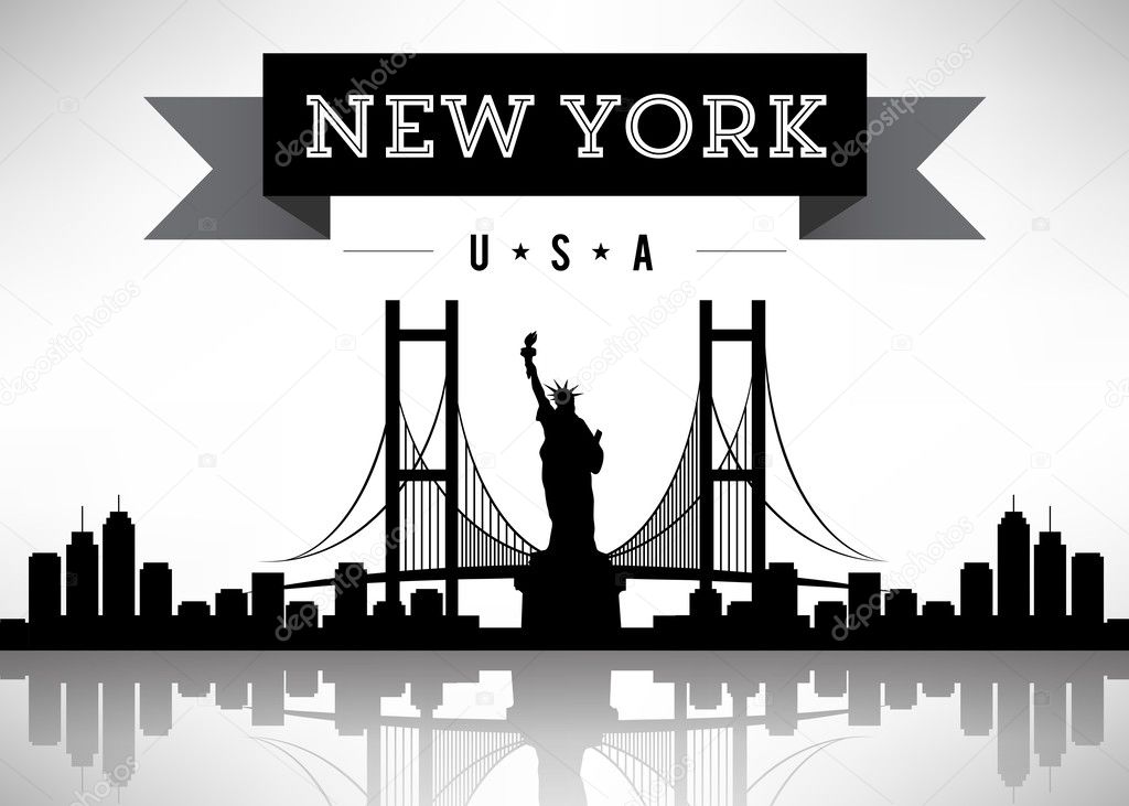 New York Silhoutte with Banner