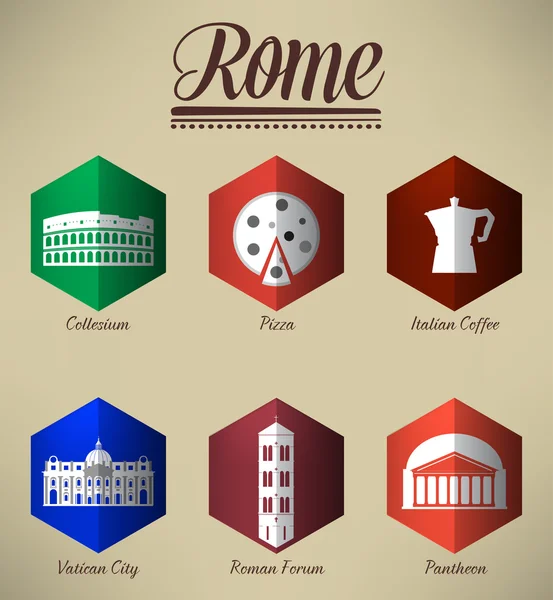 Pictogrammes de Rome — Image vectorielle